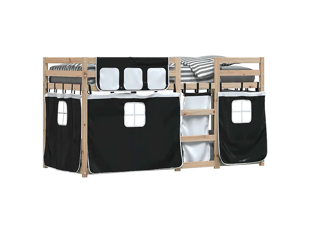 Lit superposé sans matelas 90x200 cm bois de pin massif