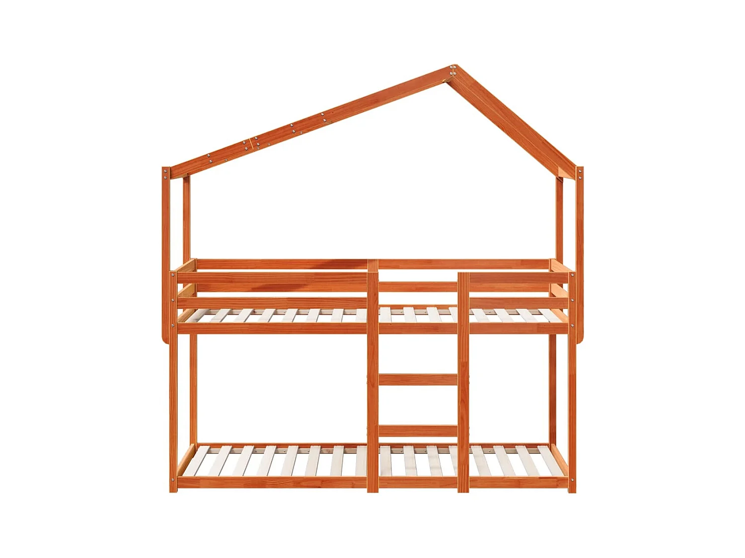 Lit superposé sans matelas cire marron 80x200 cm pin massif