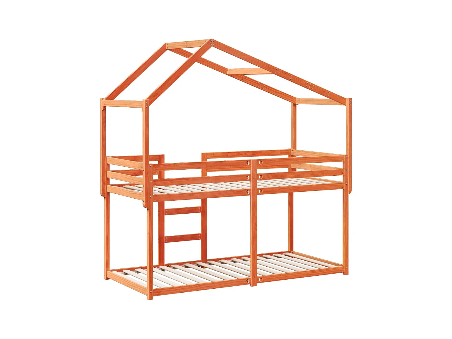 Lit superposé sans matelas cire marron 80x200 cm pin massif