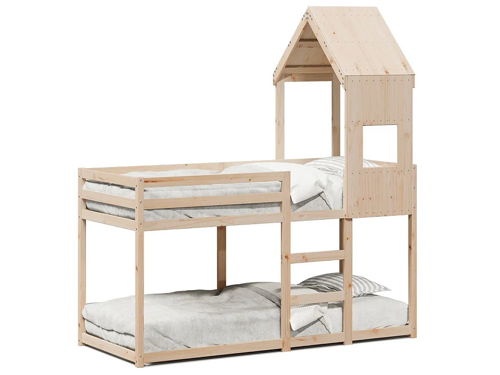 Letto a Castello senza Materasso 90x190 cm Legno di Pino