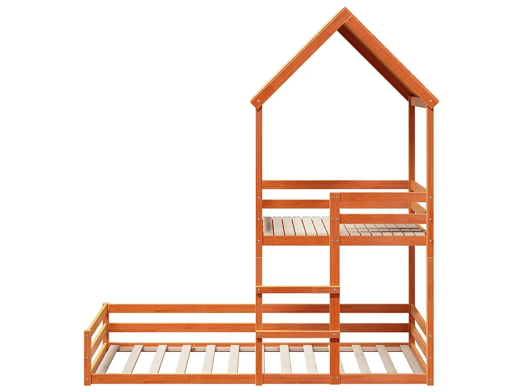 Lit superposé sans matelas cire marron 80x200 cm pin massif