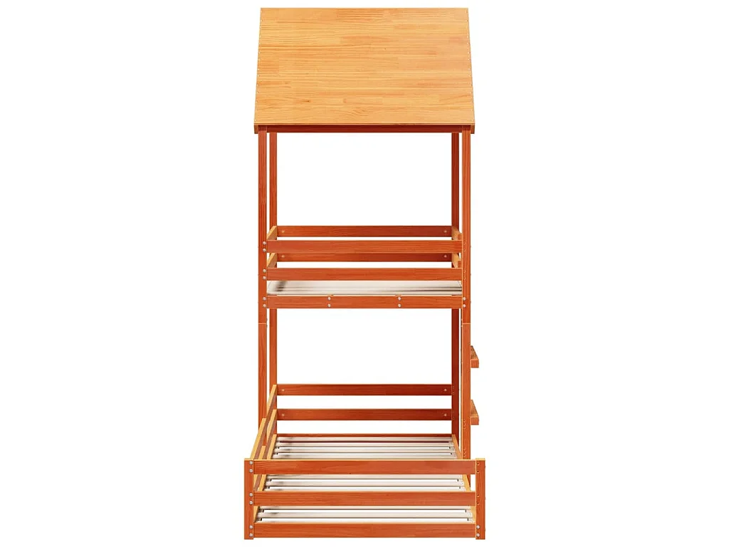 Lit superposé sans matelas cire marron 80x200 cm pin massif