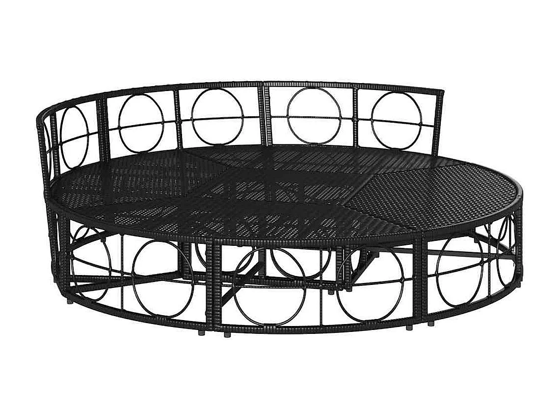 Outdoor-Loungebett ohne Dach Schwarz Poly Rattan