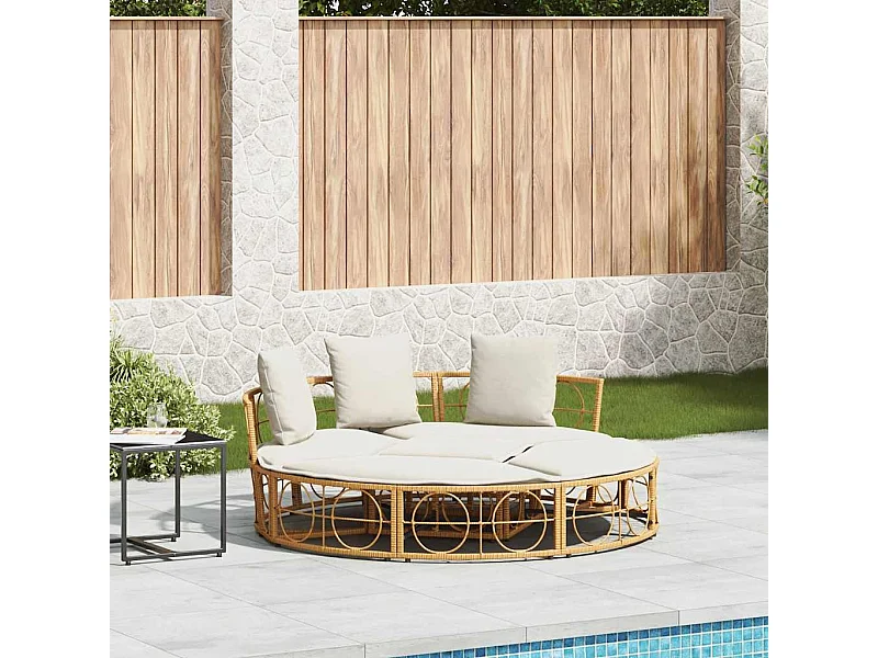 Chaise longue d'extérieur sans auvent résine tressée