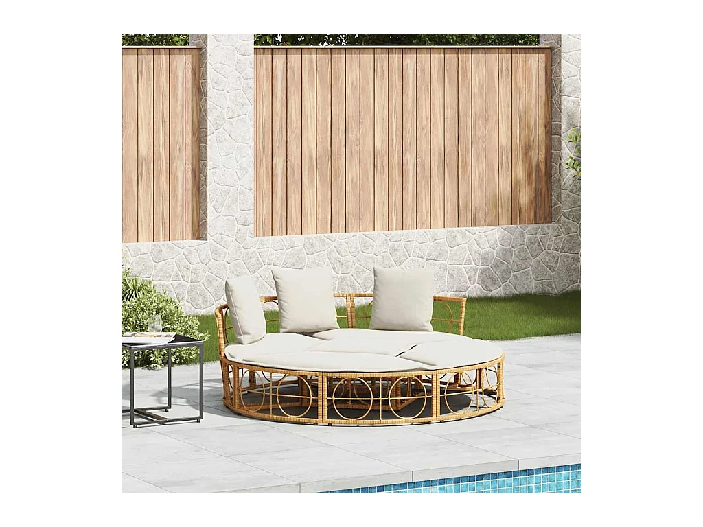 Chaise longue d'extérieur sans auvent résine tressée