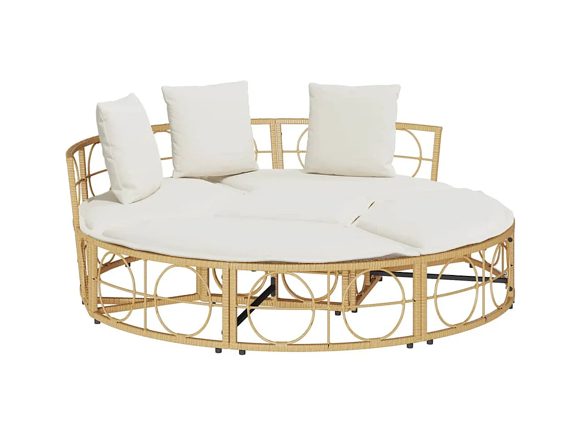 Chaise longue d'extérieur sans auvent résine tressée