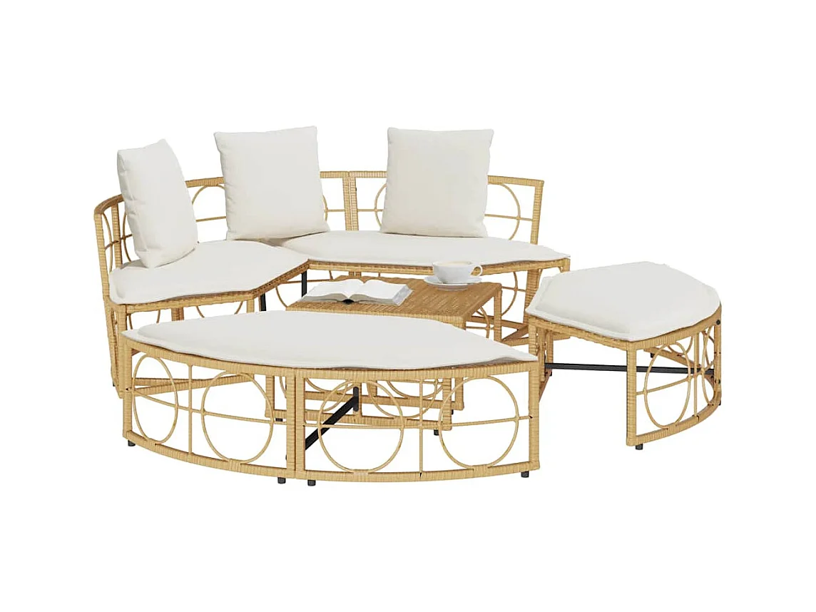 Chaise longue d'extérieur sans auvent résine tressée