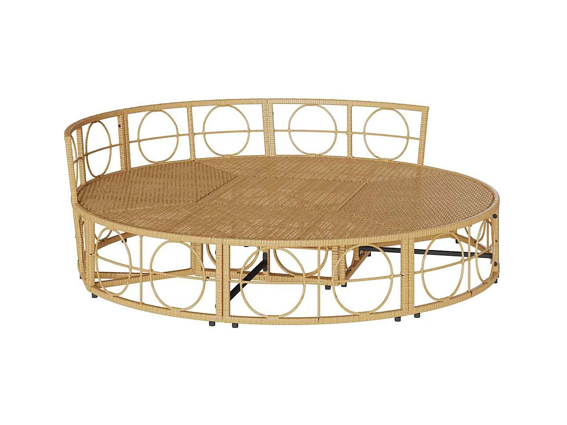 Chaise longue d'extérieur sans auvent résine tressée