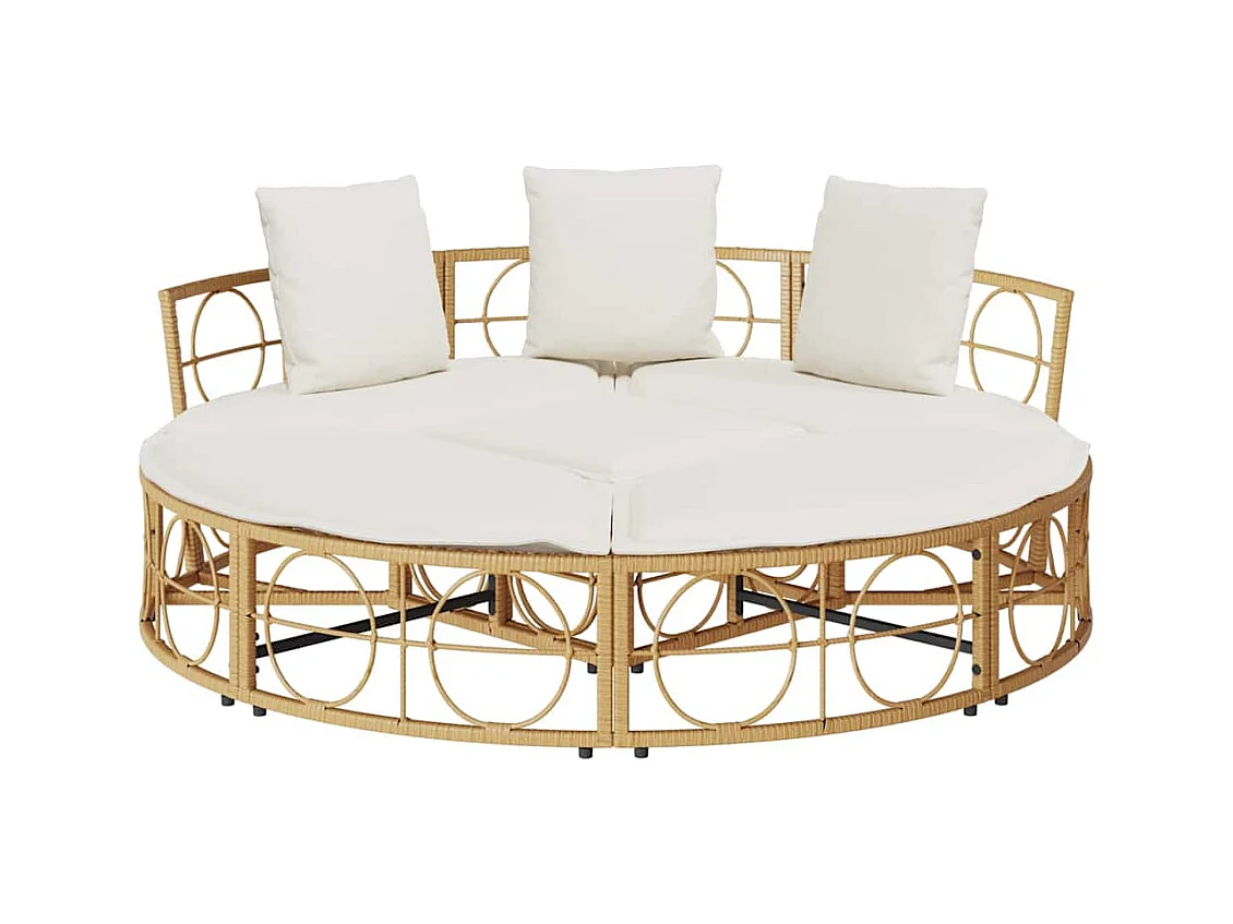 Chaise longue d'extérieur sans auvent résine tressée