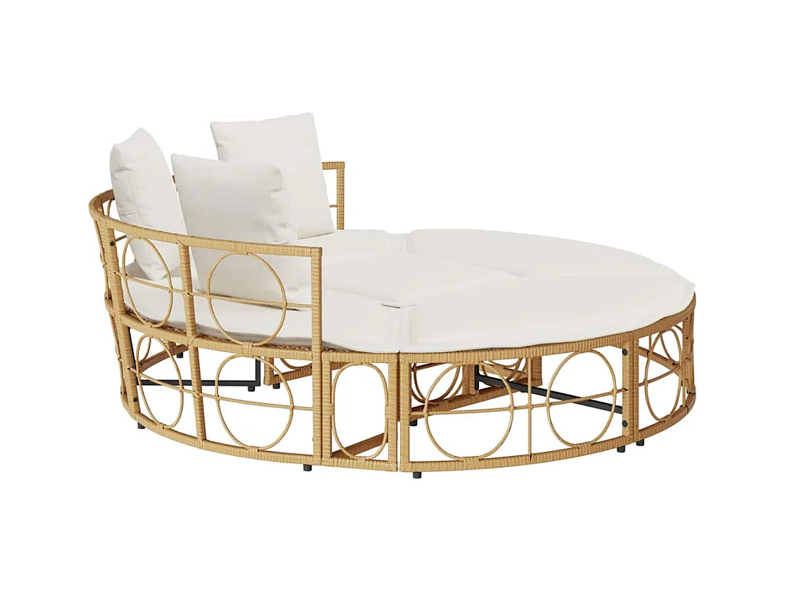 Chaise longue d'extérieur sans auvent résine tressée