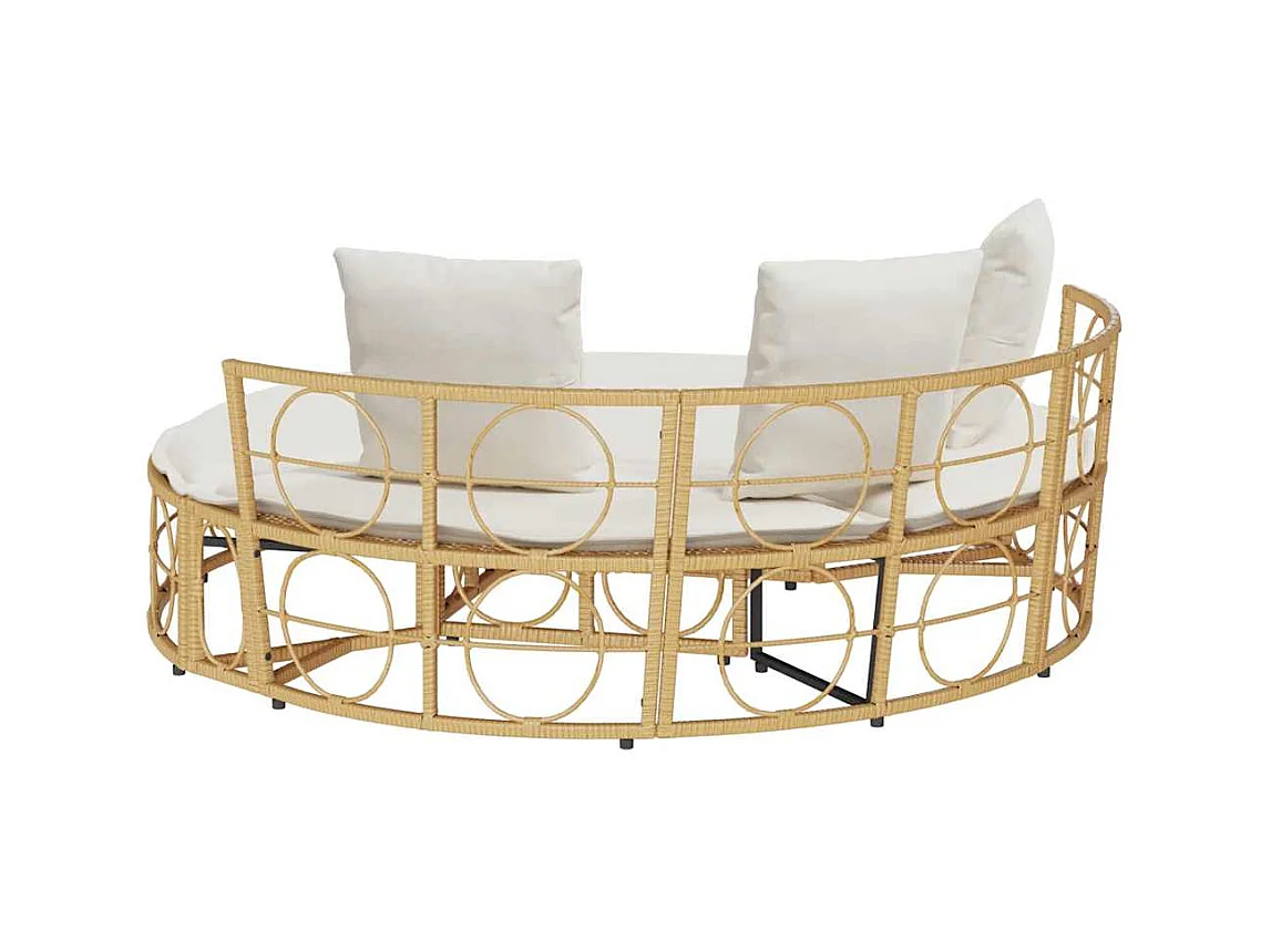 Chaise longue d'extérieur sans auvent résine tressée