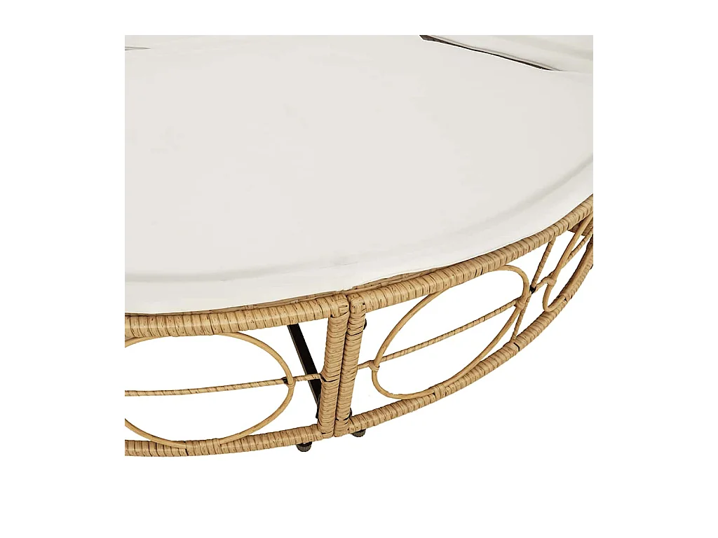 Chaise longue d'extérieur sans auvent résine tressée