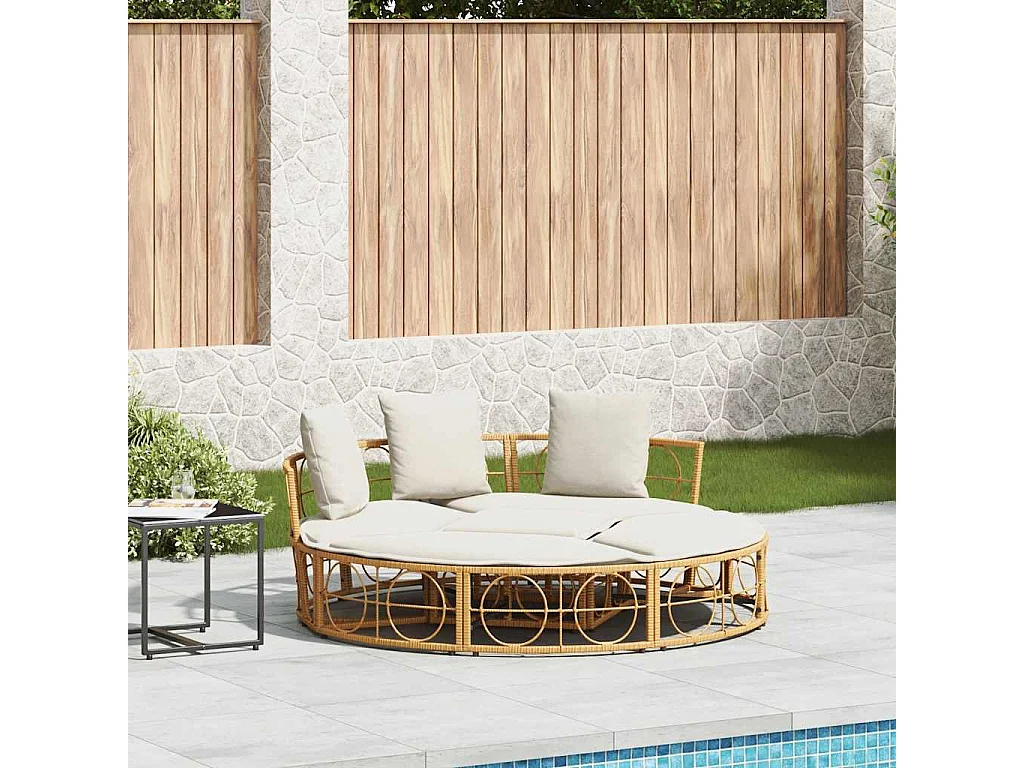 Chaise longue d'extérieur sans auvent résine tressée