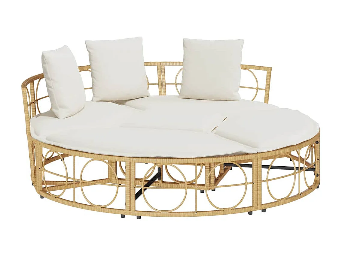 Chaise longue d'extérieur sans auvent résine tressée