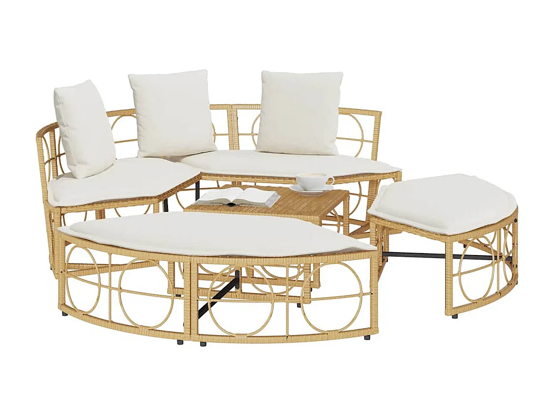 Chaise longue d'extérieur sans auvent résine tressée