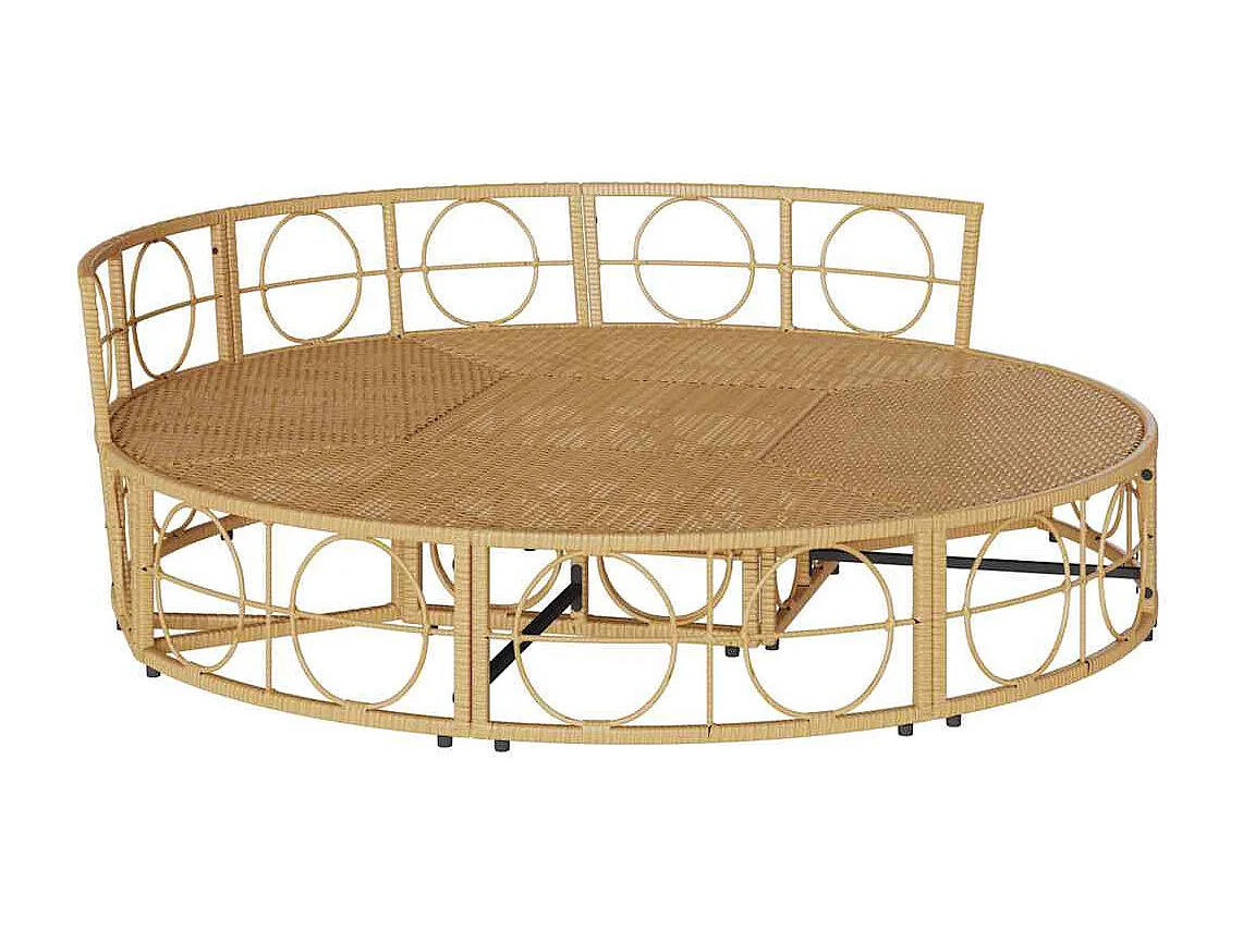 Chaise longue d'extérieur sans auvent résine tressée