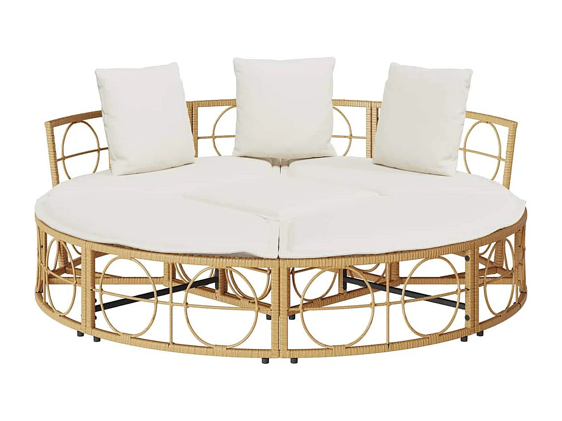 Chaise longue d'extérieur sans auvent résine tressée