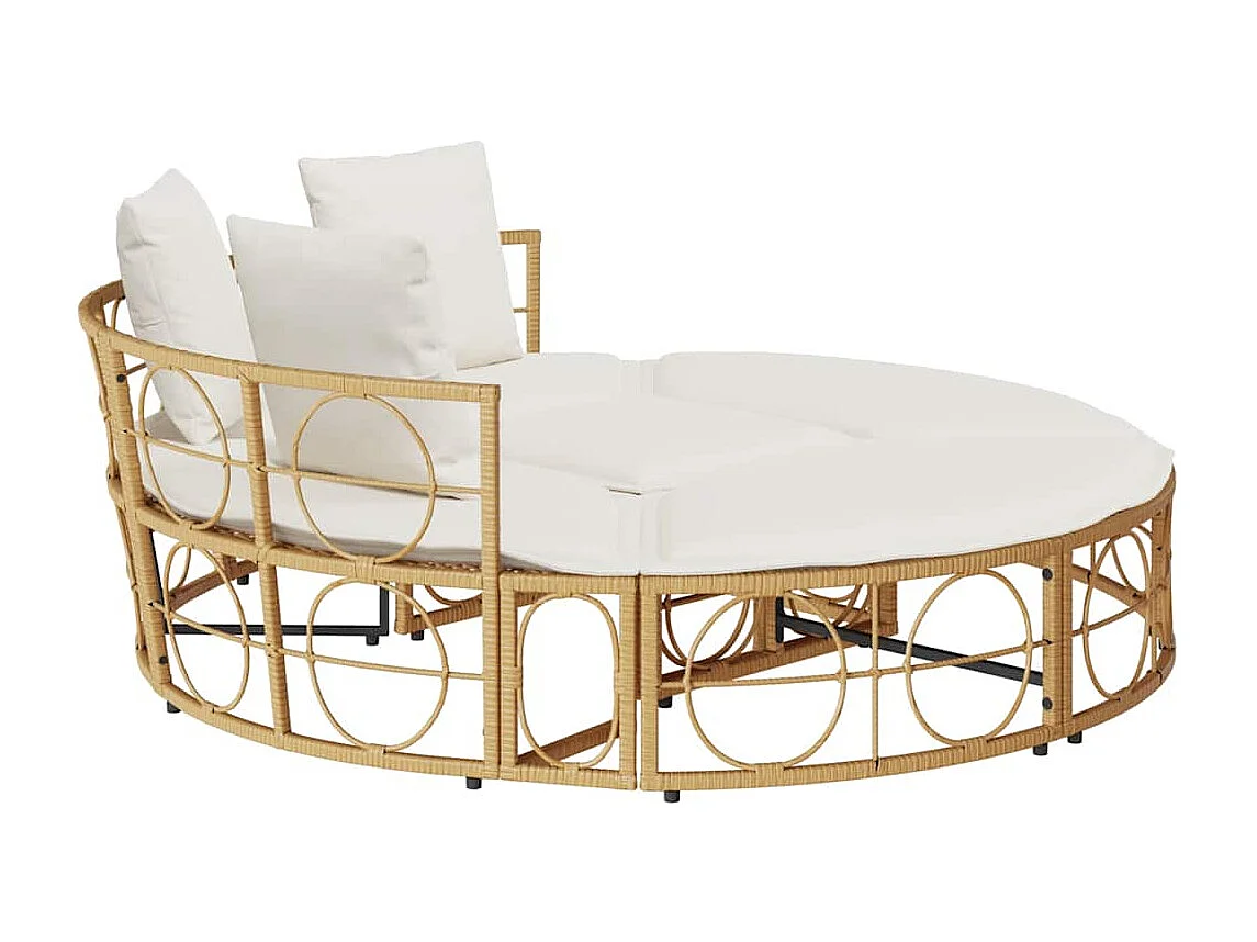 Chaise longue d'extérieur sans auvent résine tressée