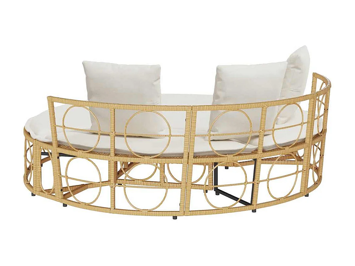 Chaise longue d'extérieur sans auvent résine tressée