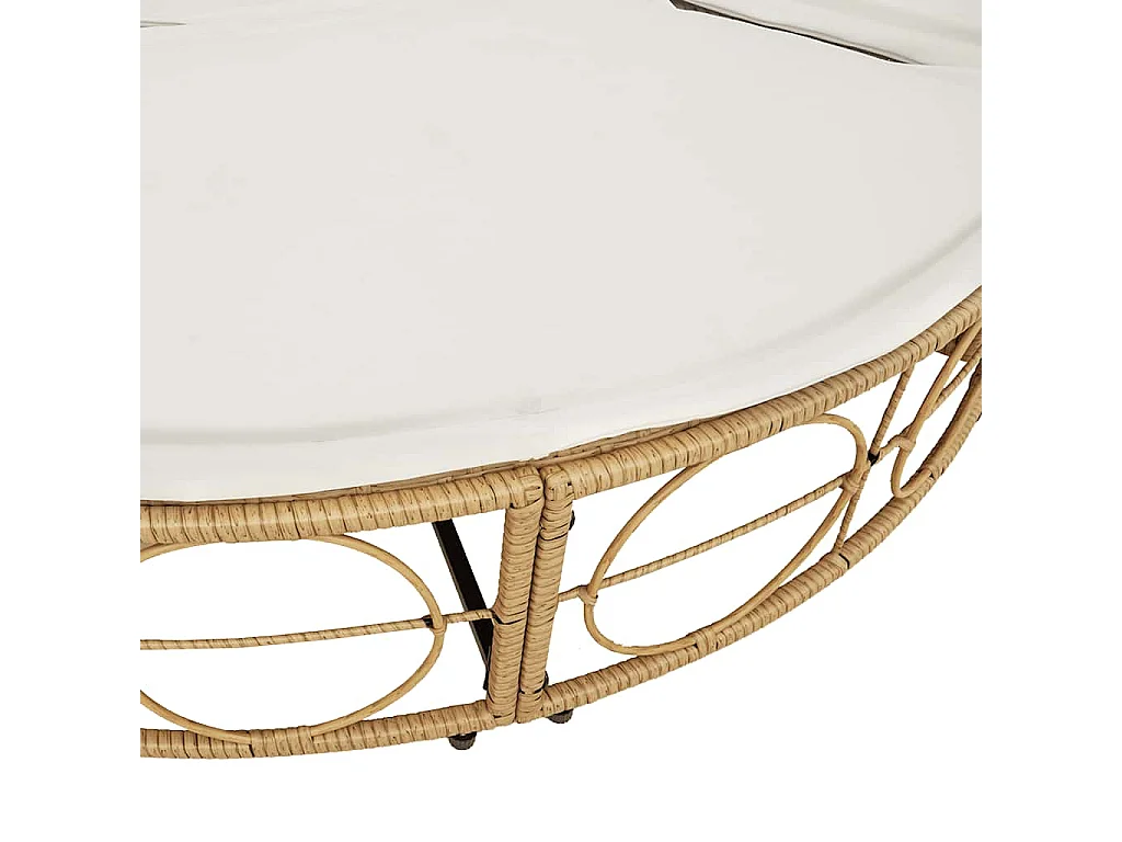 Chaise longue d'extérieur sans auvent résine tressée