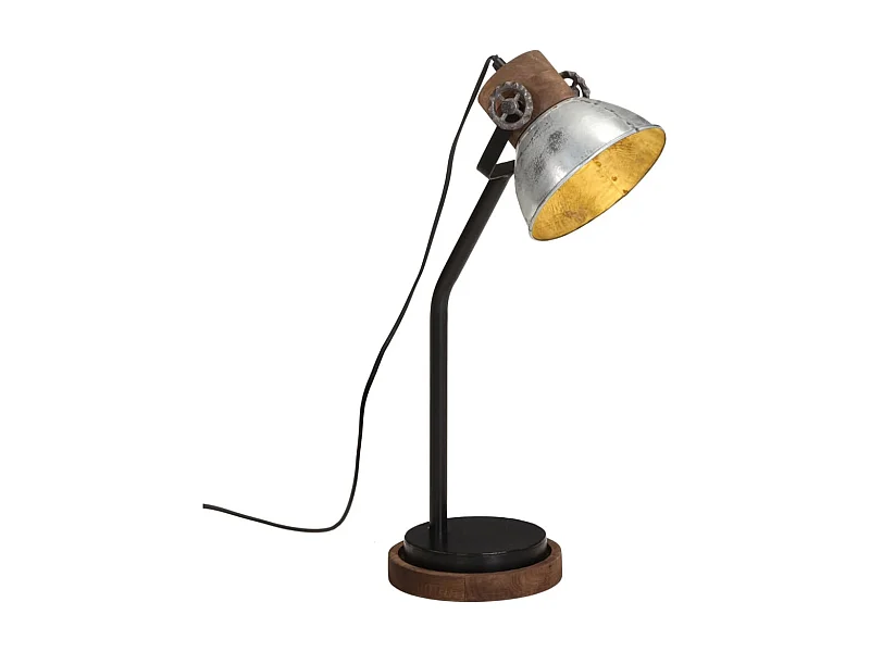 Lampe de bureau 25 W argent vintage 18x18x60 cm E27