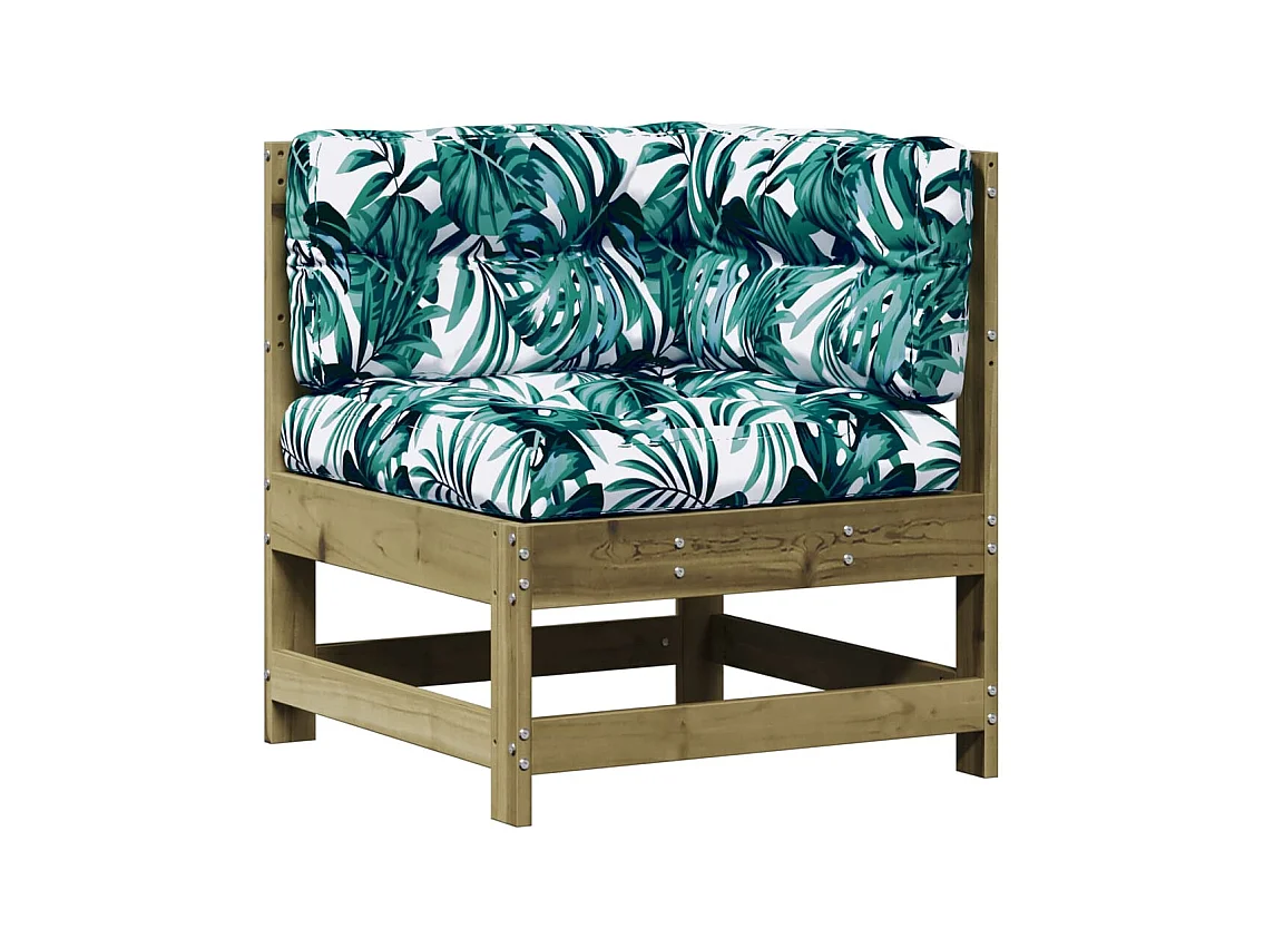 Set Divani da Giardino 6pz con Cuscini Legno Impregnato di Pino