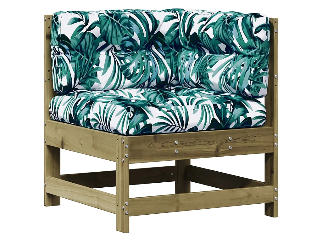 Salon de jardin 6 pcs avec coussins bois de pin imprégné