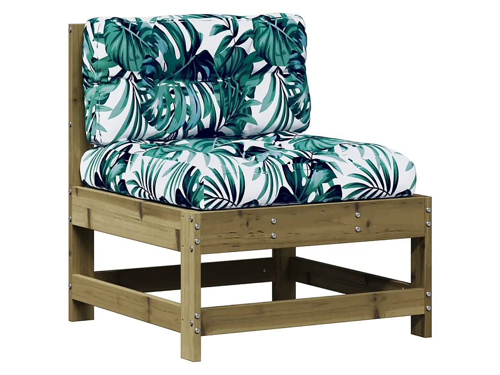 Salon de jardin 6 pcs avec coussins bois de pin imprégné