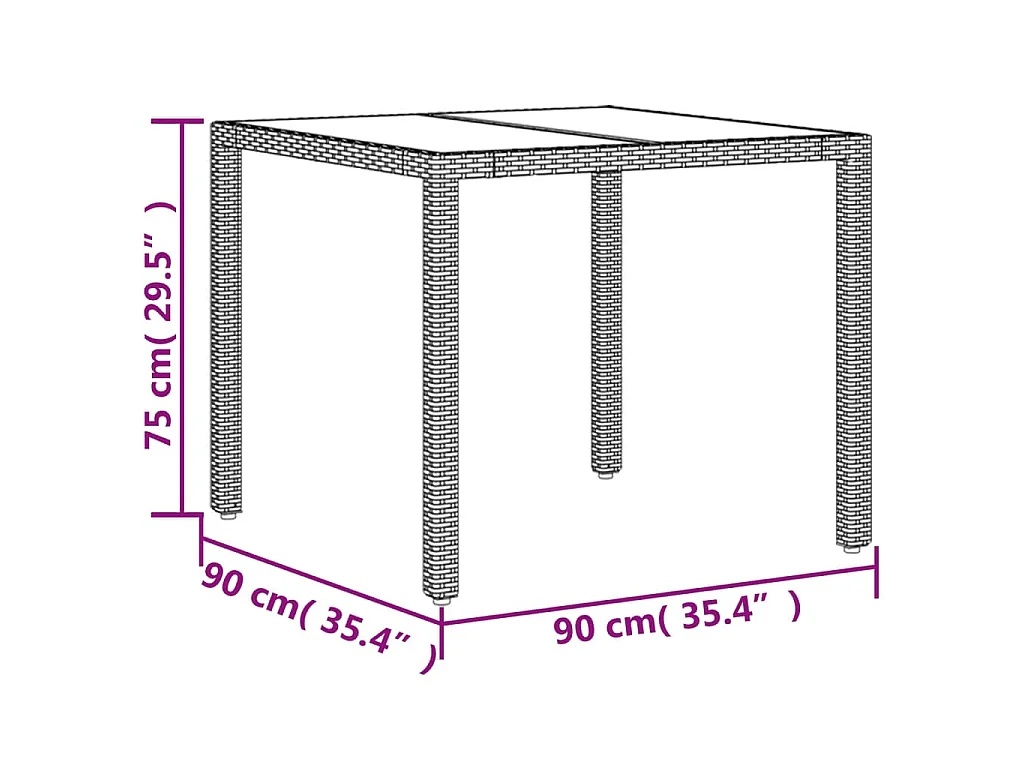 3-delige Tuinset met kussens poly rattan en acaciahout zwart