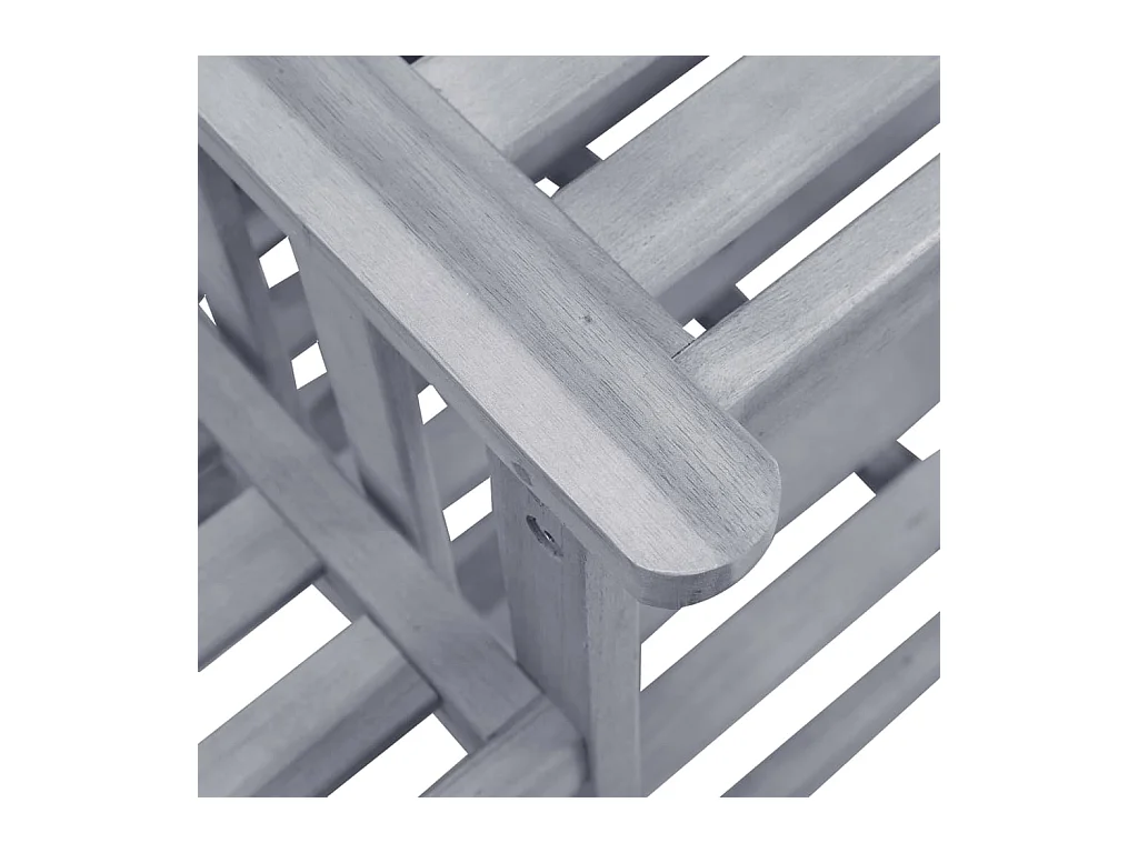 Chaises de jardin avec table à thé et coussins Acacia solide