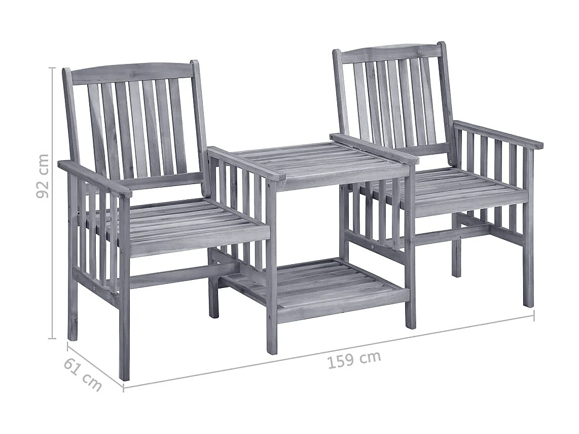 Gartenstühle mit Teetisch und Kissen Massivholz Akazie