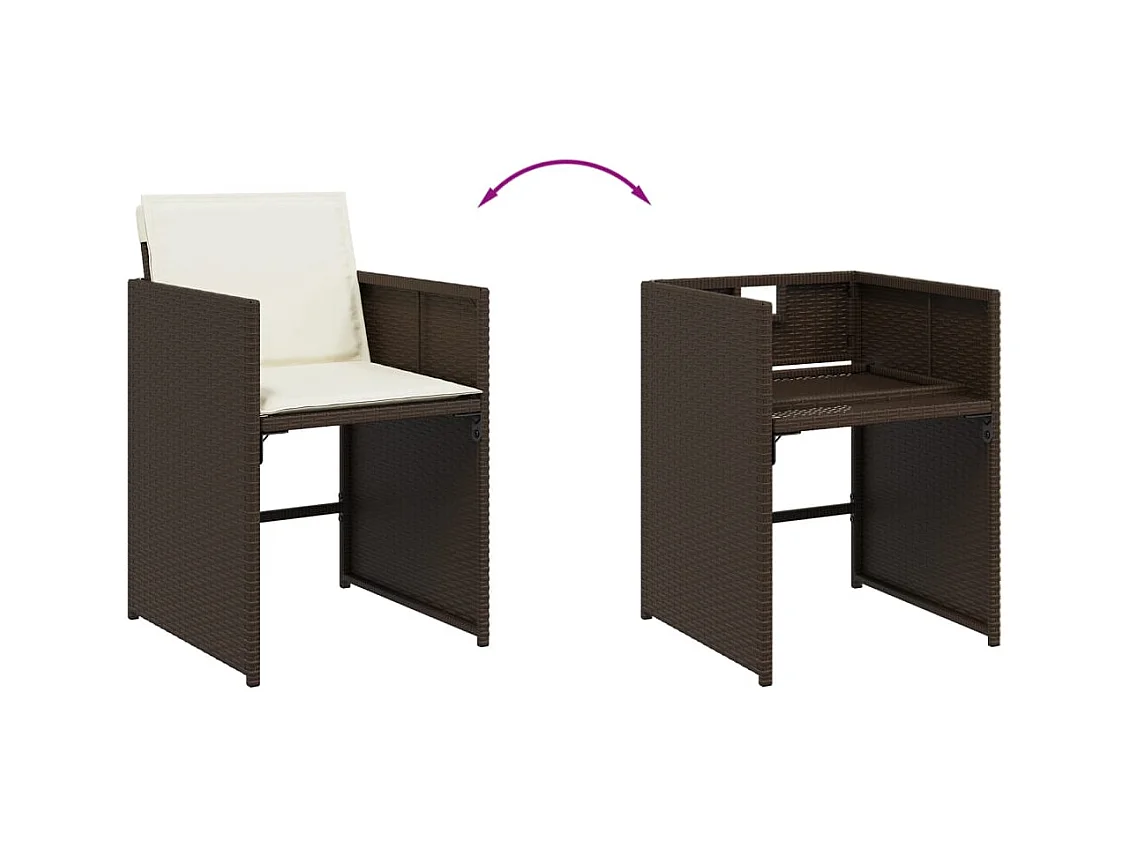 13-delige Tuinset met kussens poly rattan bruin