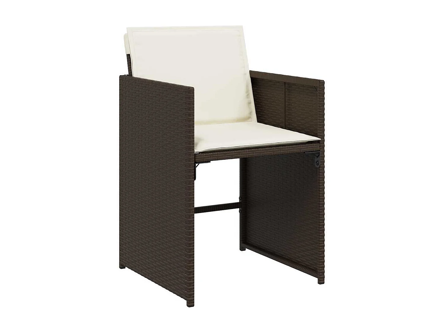 Set da Pranzo da Giardino 13pz con Cuscini Marrone Polyrattan