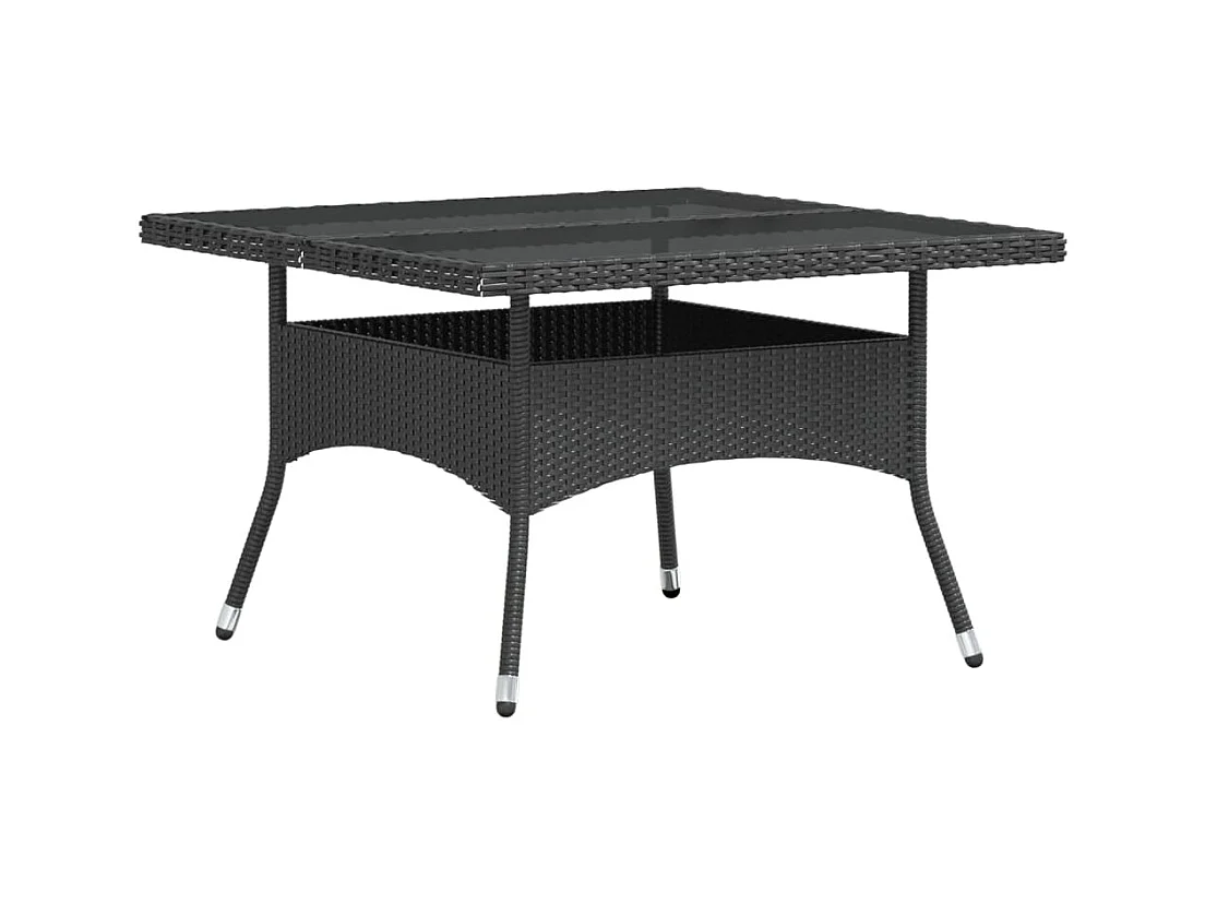 Ensemble à Manger de jardin 9pcs résine tressée et verre trempé