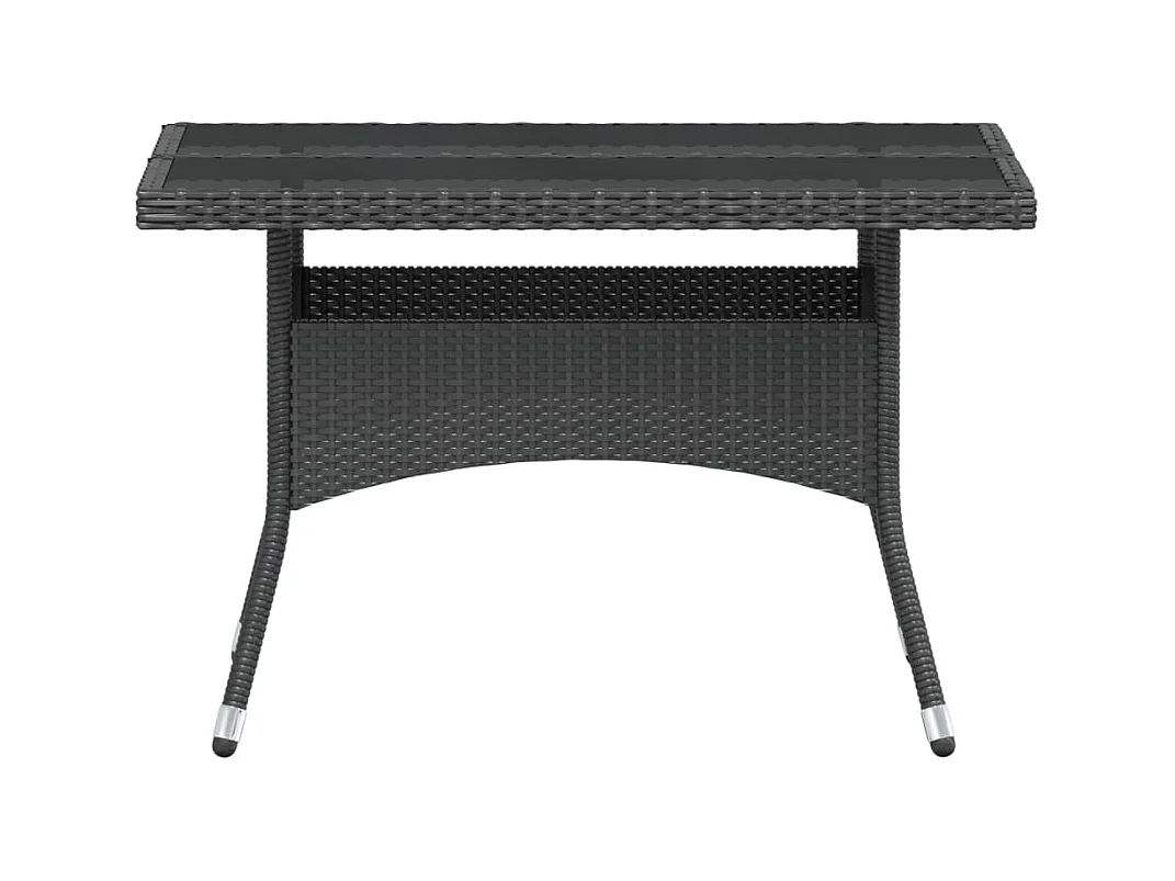 Ensemble à Manger de jardin 9pcs résine tressée et verre trempé