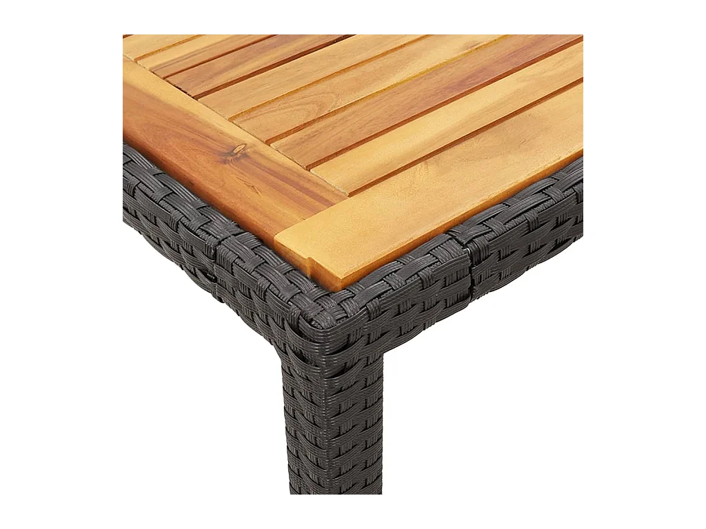 Ensemble à manger de jardin coussins 5pcs Noir Résine tressée