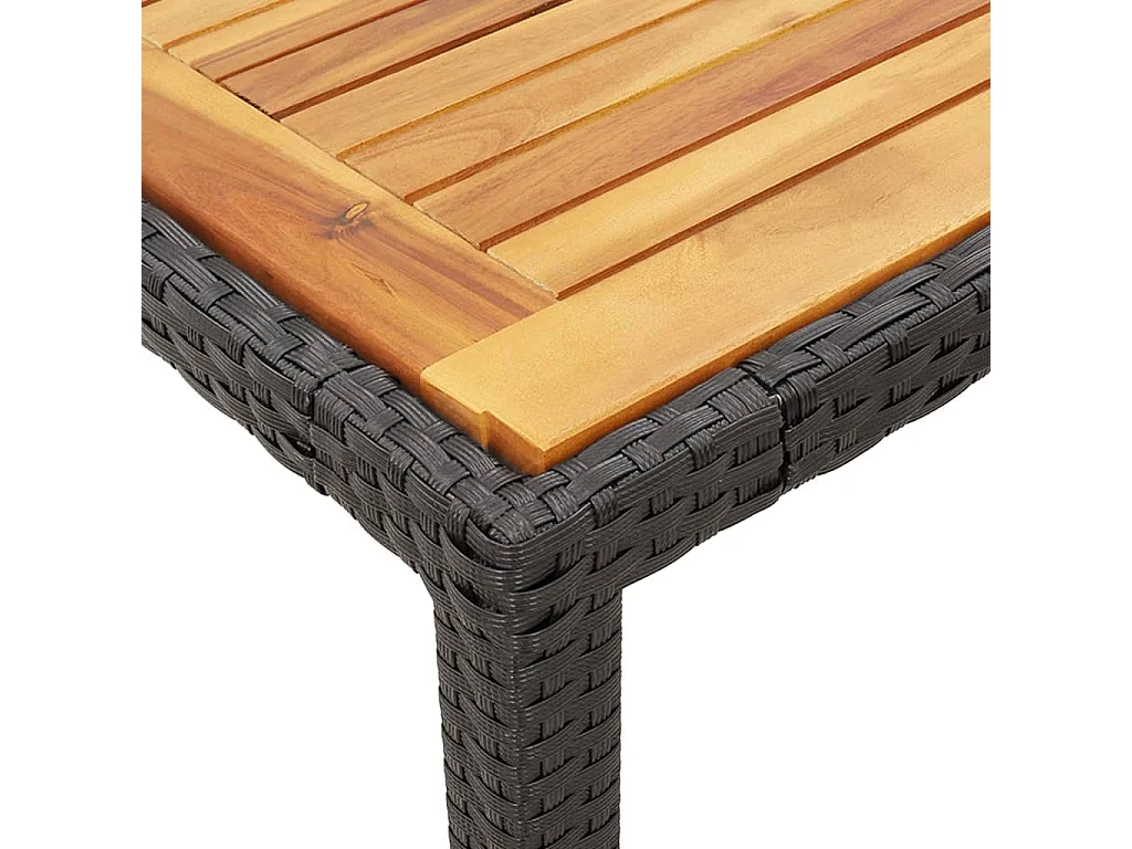 5-tlg. Garten-Essgruppe mit Kissen Schwarz Poly Rattan