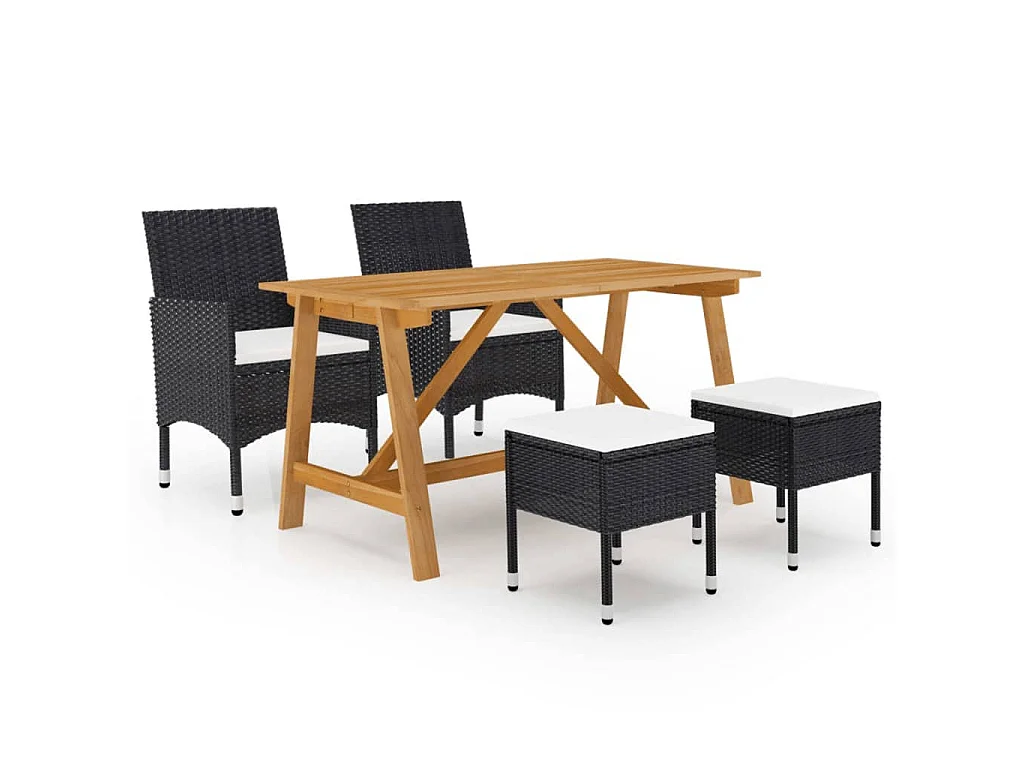 5-tlg. Garten-Essgruppe Schwarz