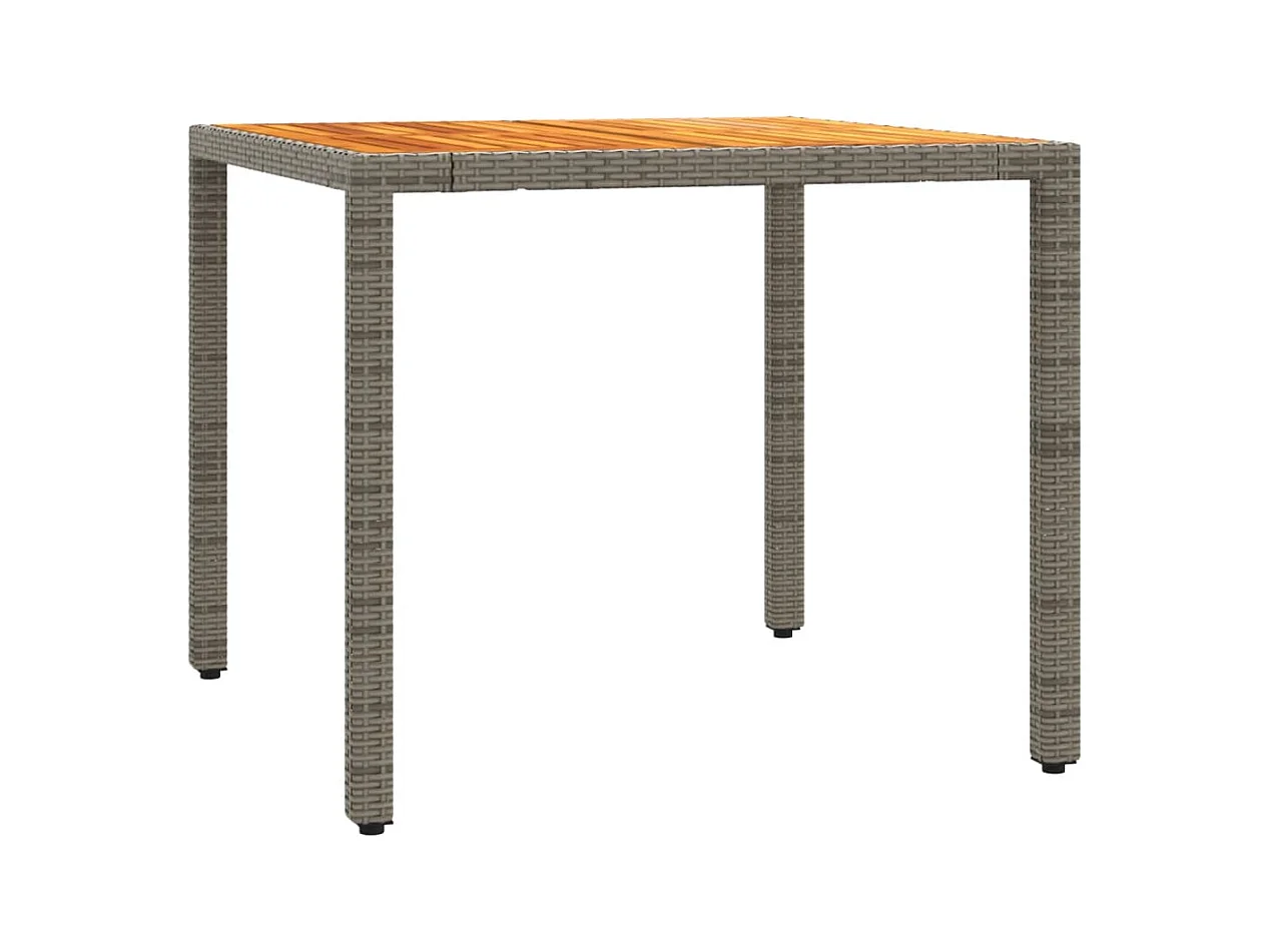 Set comedor de jardín 3 piezas con cojines ratán sintético gris