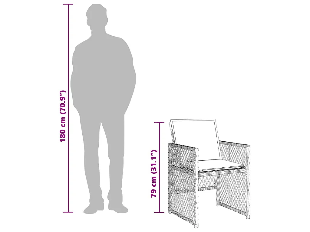 Ensemble à manger de jardin 9 pcs coussins gris résine tressée