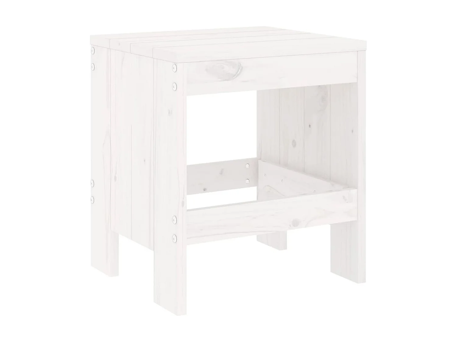 Set da Bistrot da Giardino 3pz Bianco in Legno Massello di Pino