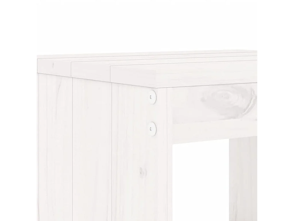 Set da Bistrot da Giardino 3pz Bianco in Legno Massello di Pino