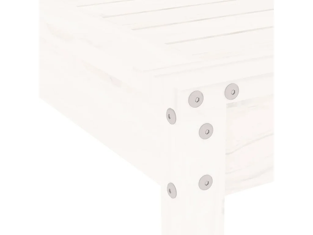 Set da Bistrot da Giardino 3pz Bianco in Legno Massello di Pino
