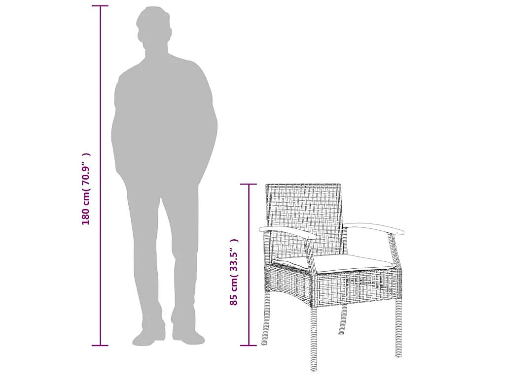 Ensemble à manger de jardin 5 pcs coussins gris résine tressée