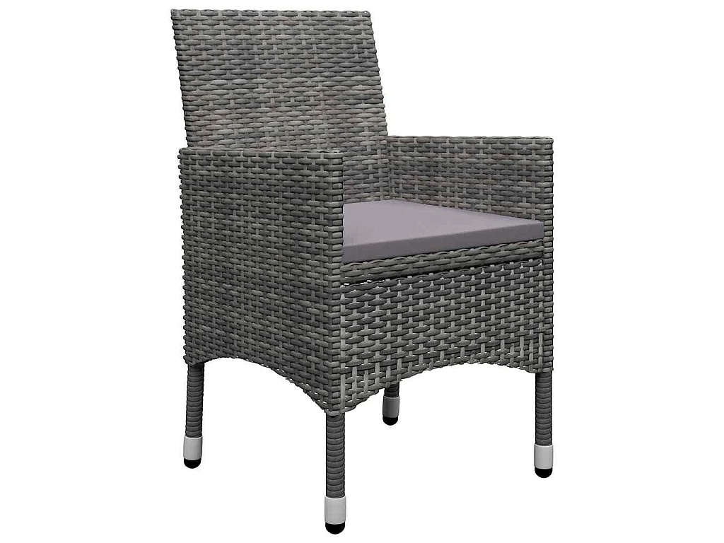 Ensemble à manger de jardin 5 pcs Gris