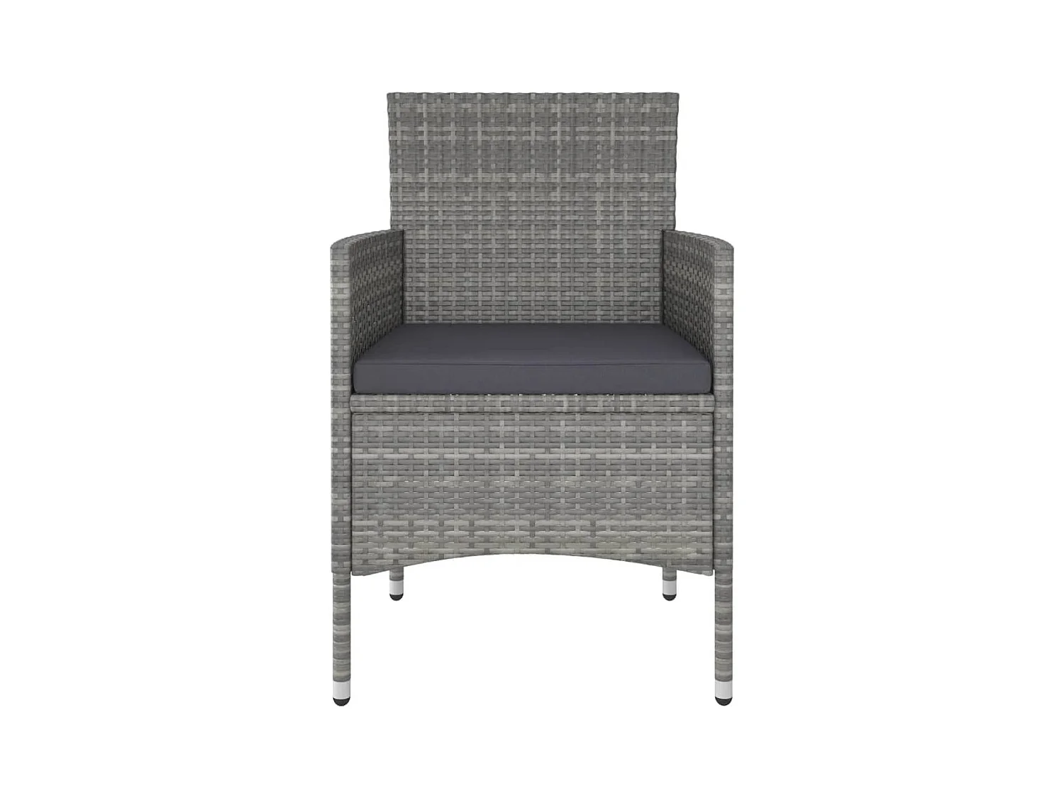 Ensemble à Manger jardin 5 pcs résine tressée verre trempé Gris