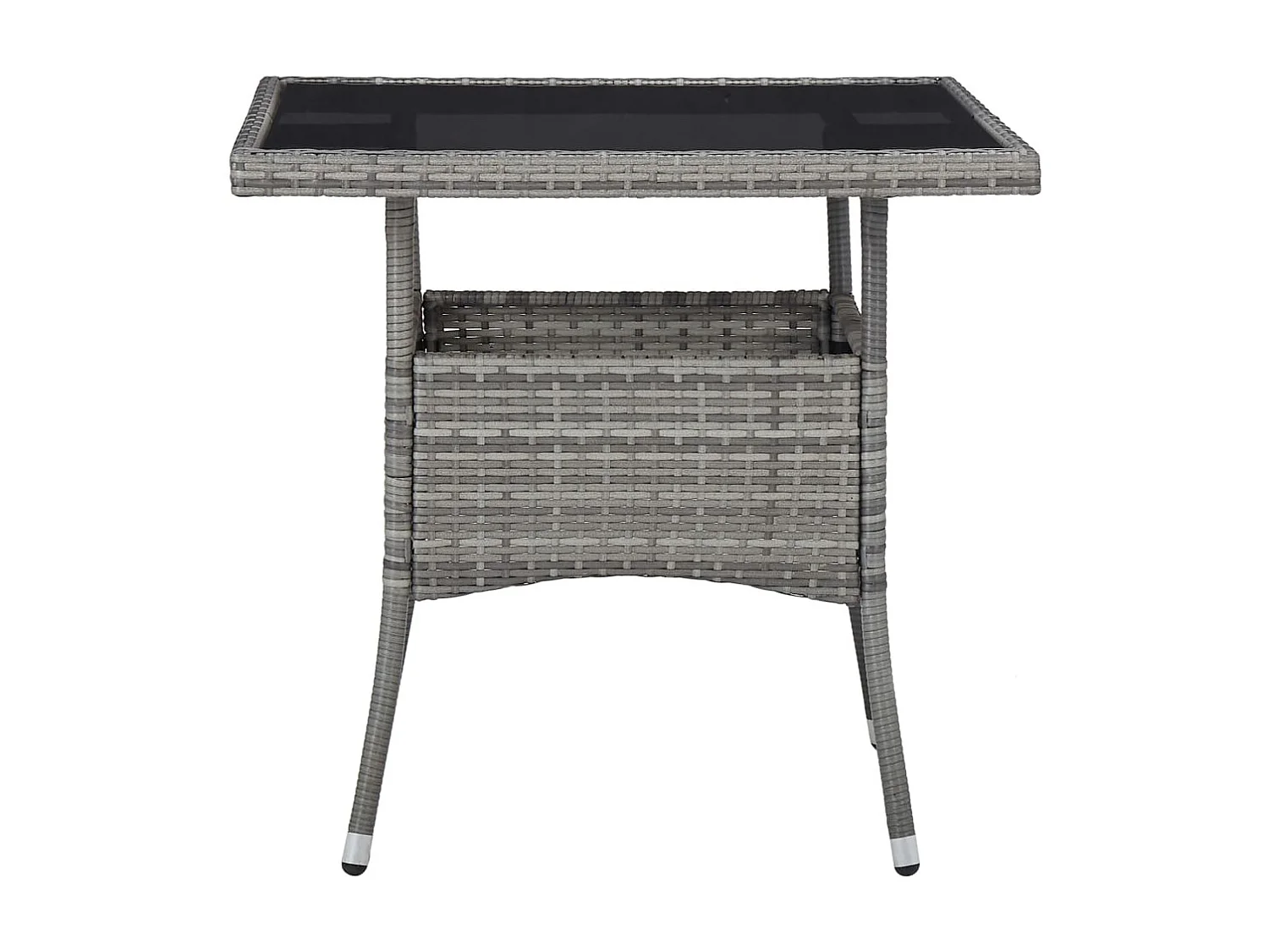 Ensemble à Manger jardin 5 pcs résine tressée verre trempé Gris