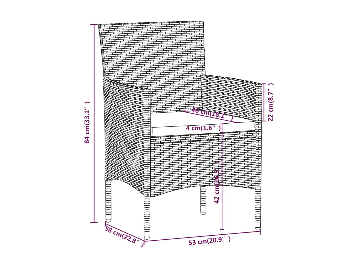 Ensemble à Manger jardin 5 pcs résine tressée verre trempé Gris