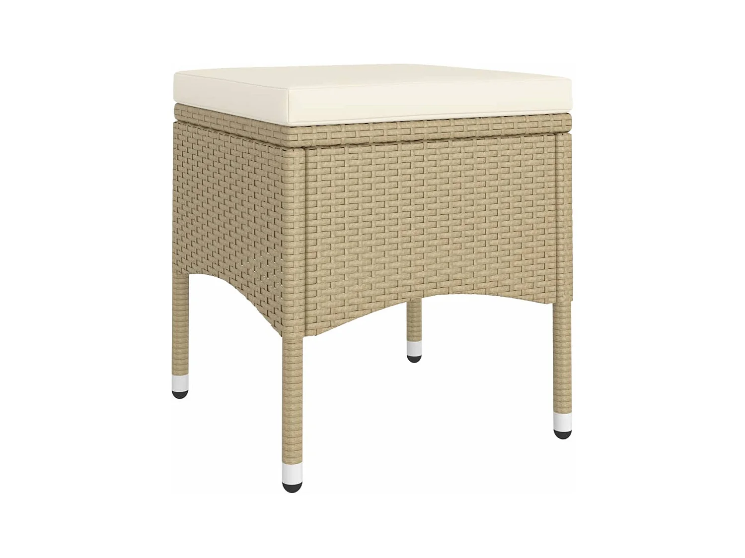 Ensemble de bistro 5 pcs Résine tressée et verre trempé Beige