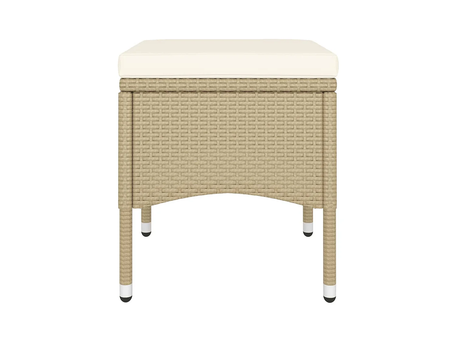 Ensemble de bistro 5 pcs Résine tressée et verre trempé Beige